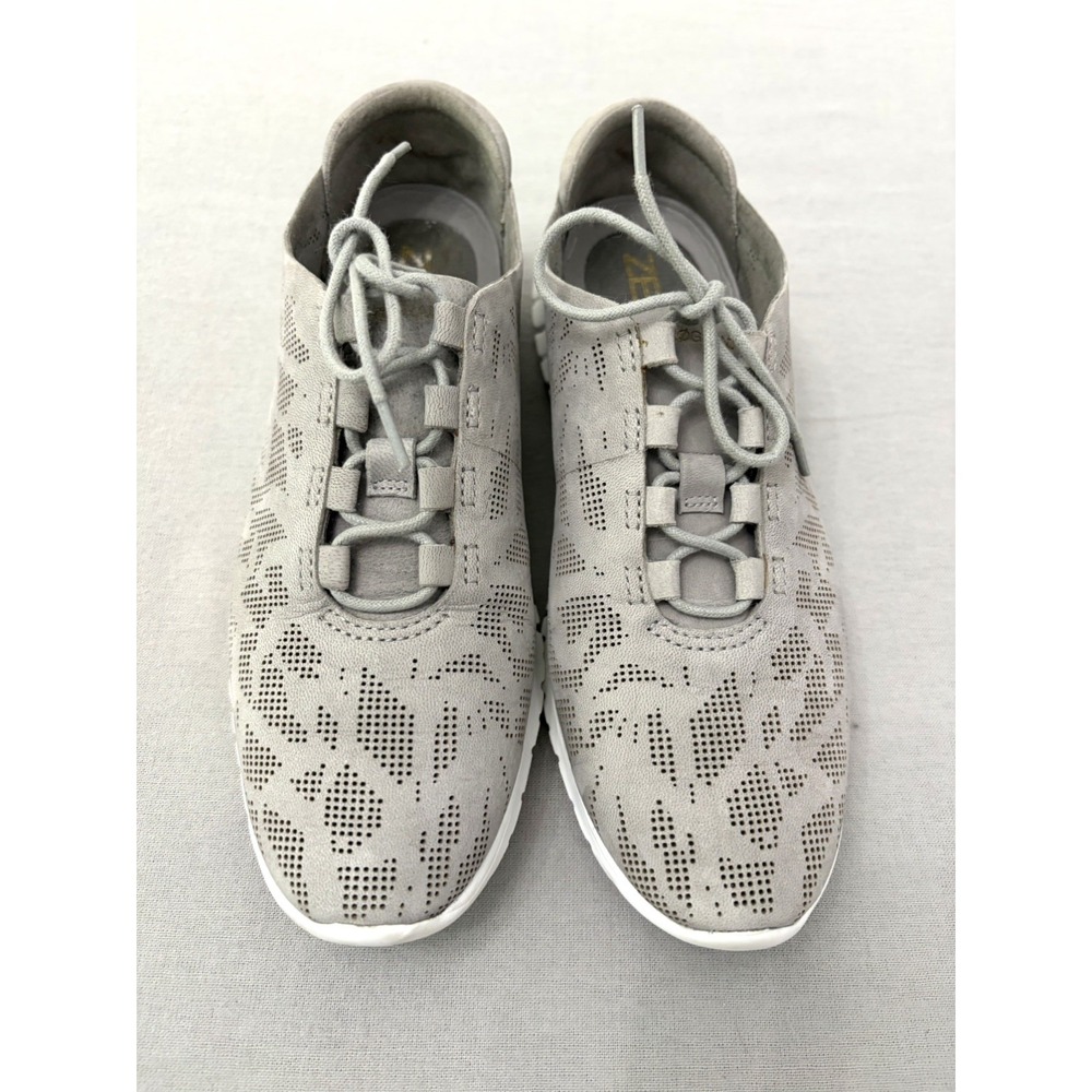Cole Haan Women's ZERØGRAND Perforated Trainer Oyster Grey Perf Sz 7 1/2 B
